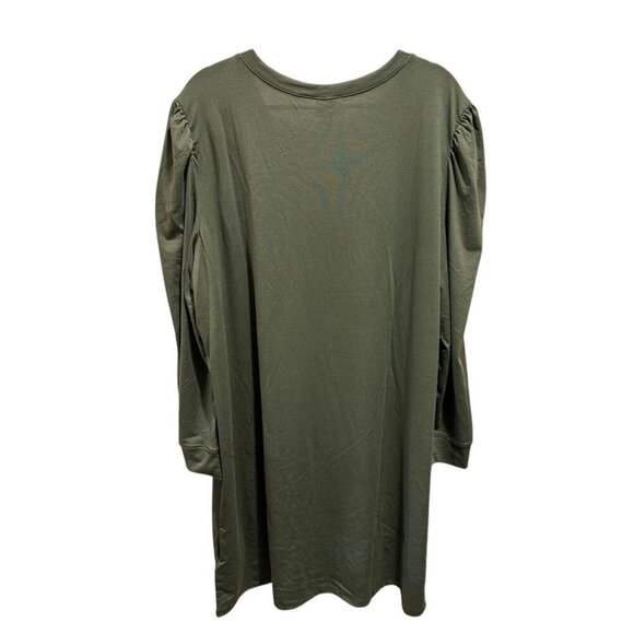 Lularoe‎ AVA Women’s Size 3XL Olive Green V-neck Mutton Long Sleeve Dress NWT - Picture 5 of 10